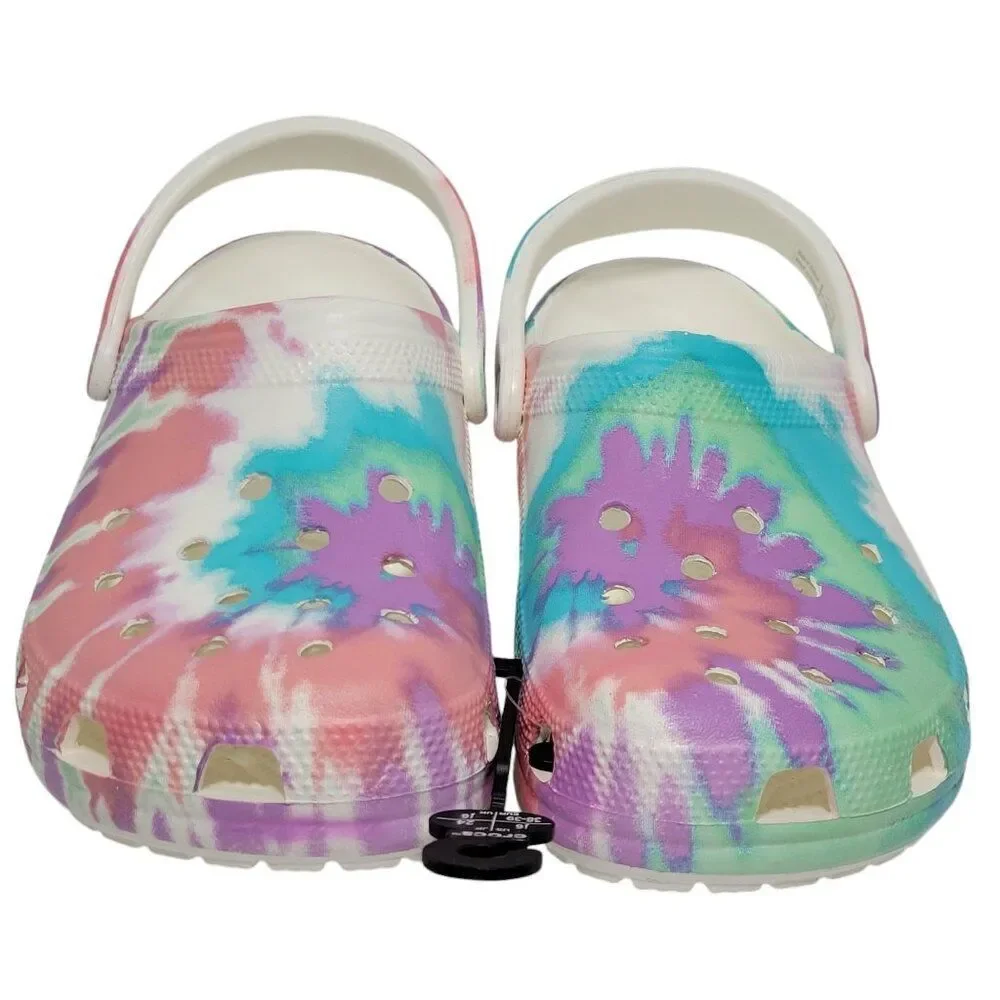 Crocs Clogs Jr Big Kid J6 Classic Tie Dye Multi Color Child 205451 Women 8 Men 6